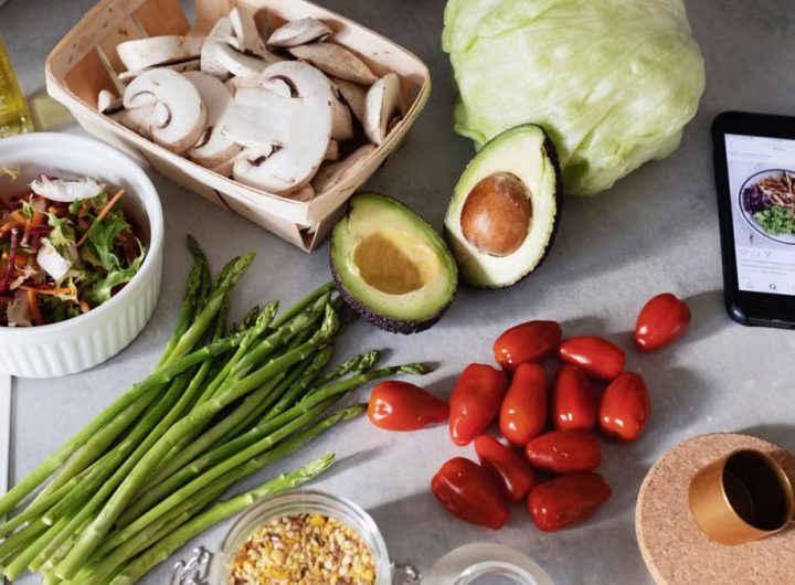 A fresh selection of vegetables and ingredients for preparing a nutritious meal.